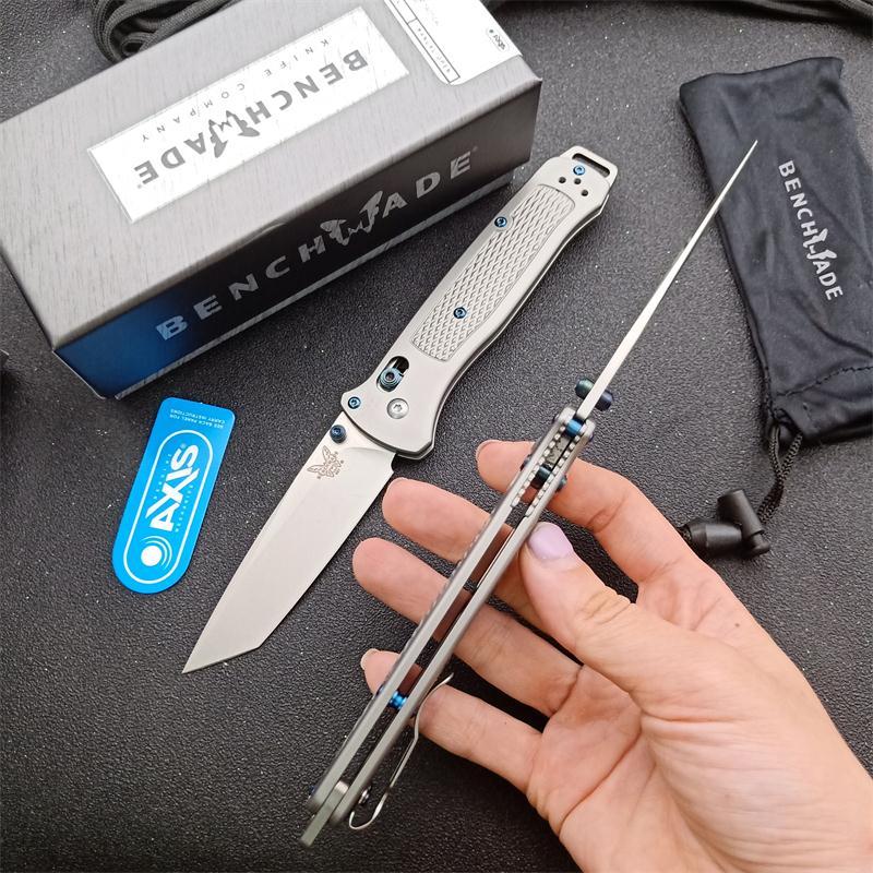 Benchmade Bailout AXIS Folding Knife 3.34" M390 Tanto Plain Blade, TC4 Handles - 537GY-1