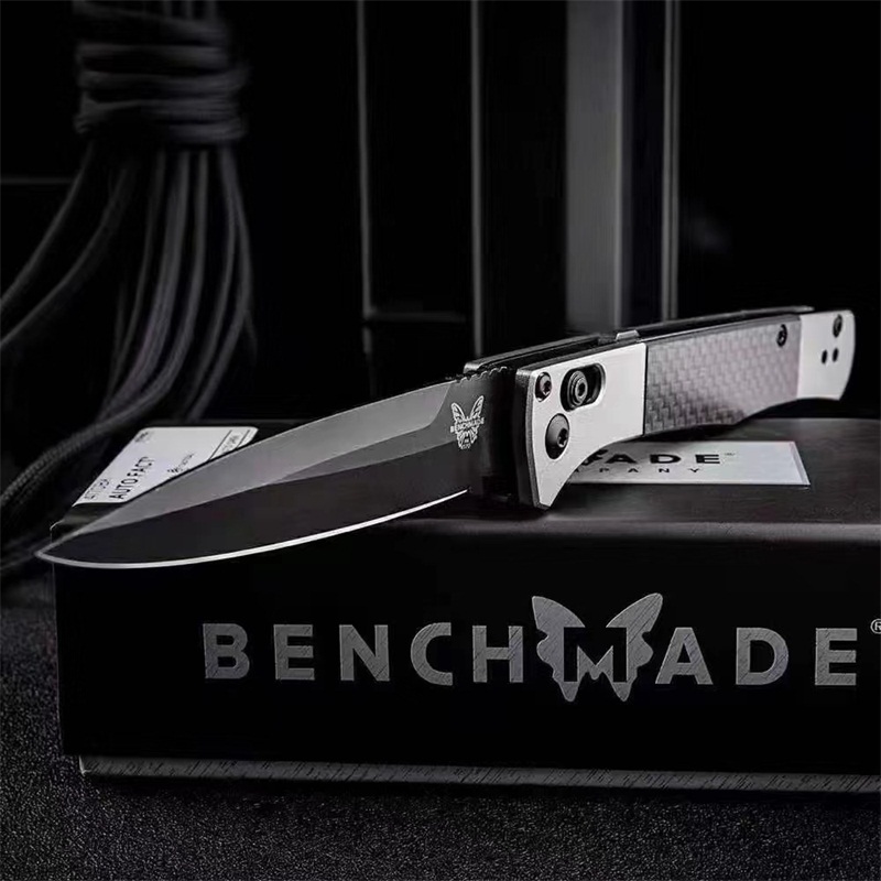Benchmade 4170BK Fact AUTO Folding Knife 3.95" S90V Black DLC Spear Point Blade, Aluminum Handles with Carbon Fiber Inlays