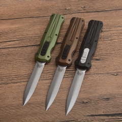 Benchmade 3320 Infidel Dagger AUTO OTF Knife 3.85" D2 Black Double Edge Blade, Aluminum Handles