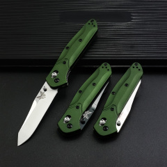 Benchmade 940 Osborne Folding Knife 3.22" S30V Satin Plain/Serrated Blade, Aviation Aluminum Handles