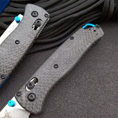 Benchmade 535-3 Bugout AXIS Folding Knife 3.07" S90V Satin Plain Blade, Carbon Fiber Handles