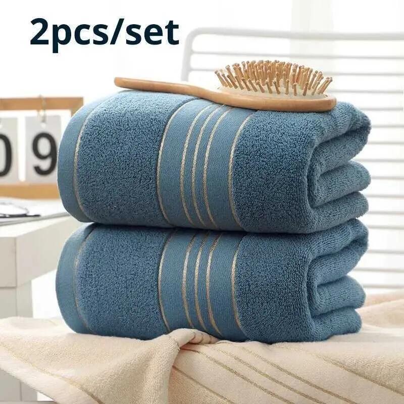 Bath Towel 2 pieces of pure cotton bathroom towels spa bathroom towel set large beach towels household items sauna gym sports towels