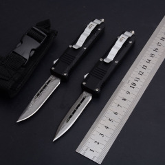 Benchmade C07 HK AUTO OTF Knife 2.83" Damascus Double Edge Blade, Zinc Aluminum Alloy Handles