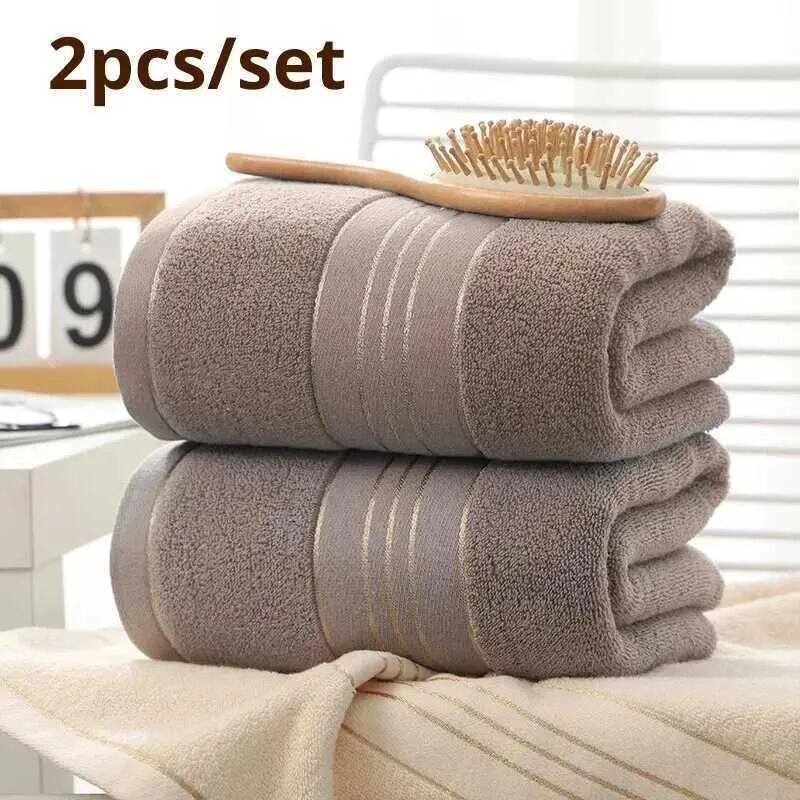 Bath Towel 2 pieces of pure cotton bathroom towels spa bathroom towel set large beach towels household items sauna gym sports towels