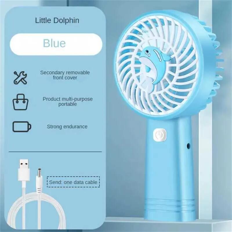 Appliances Handheld electric small fan portable cute small fan summer household items cartoon pattern mini fan