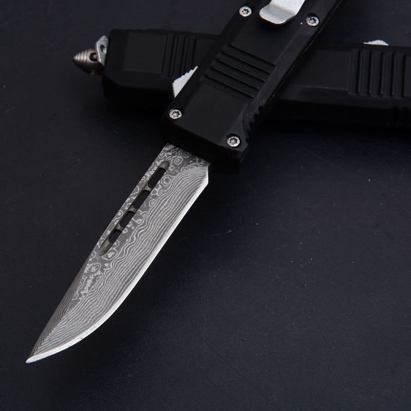 Benchmade C07 HK AUTO OTF Knife 2.83" Damascus Double Edge Blade, Zinc Aluminum Alloy Handles