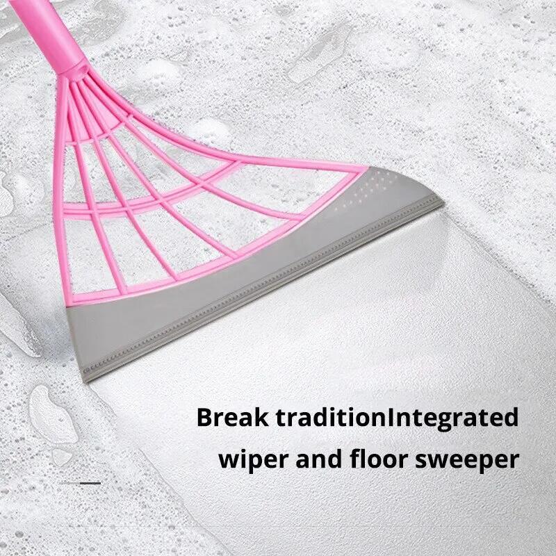 Pink Broom Cleaning Bathroom Glass One Piece Wipe Mop Household Splicing Broom Household Items