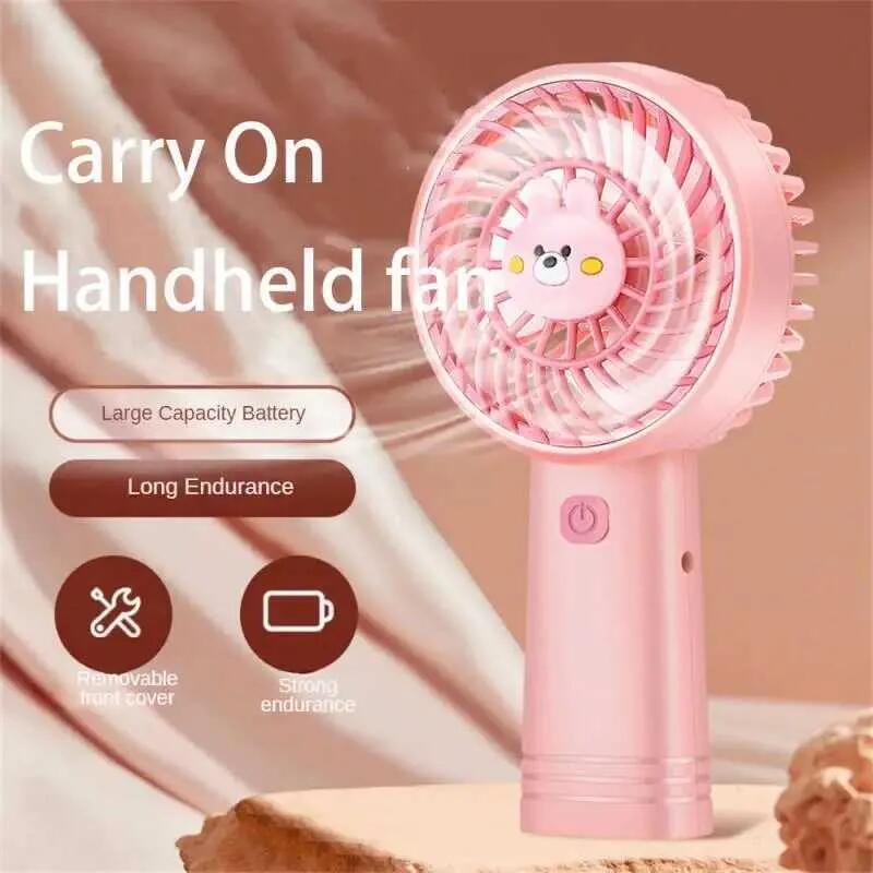 Appliances Handheld electric small fan portable cute small fan summer household items cartoon pattern mini fan