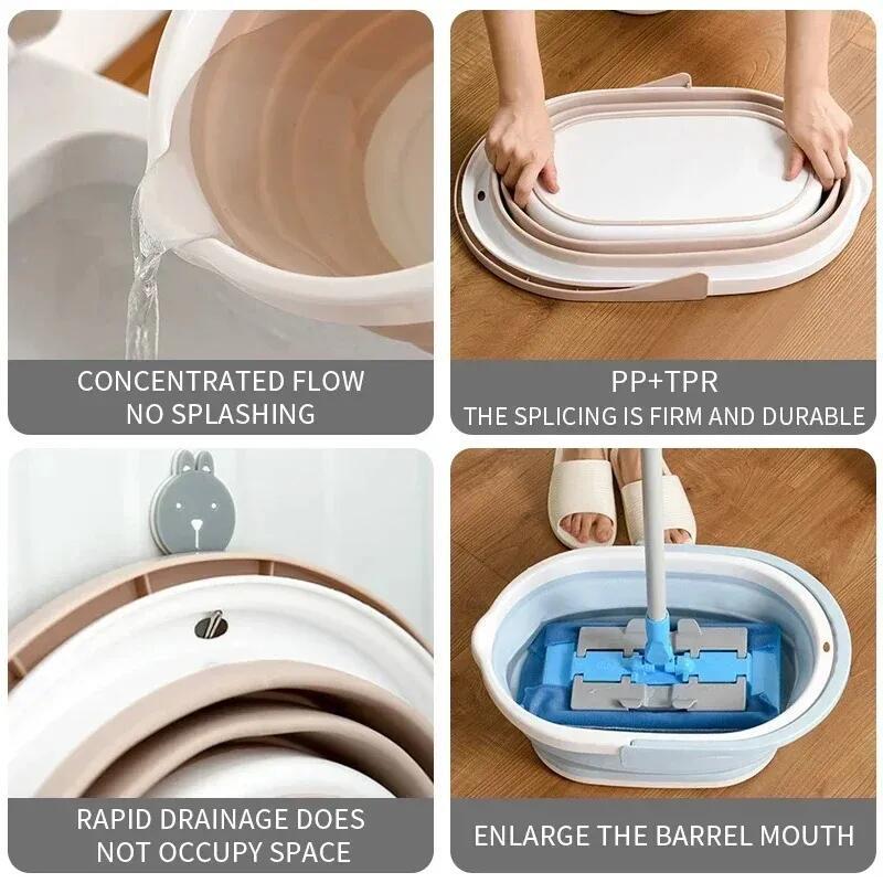 Folder Water Basin Camping Supplies Plastic Bucket Washbasin for Foot Spa Bath Fishing Car Wash Household Items Accessories