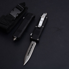 Benchmade C07 HK AUTO OTF Knife 2.83" Damascus Double Edge Blade, Zinc Aluminum Alloy Handles