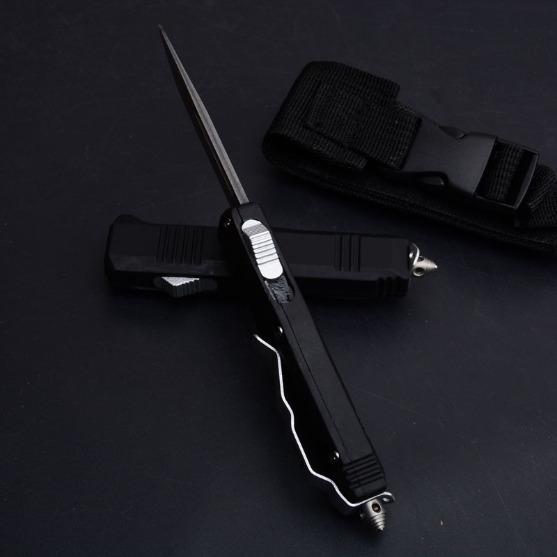 Benchmade C07 HK AUTO OTF Knife 2.83" Damascus Double Edge Blade, Zinc Aluminum Alloy Handles