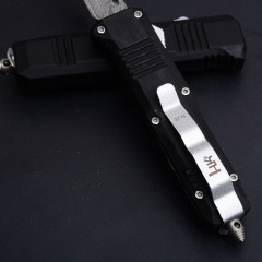 Benchmade C07 HK AUTO OTF Knife 2.83" Damascus Double Edge Blade, Zinc Aluminum Alloy Handles