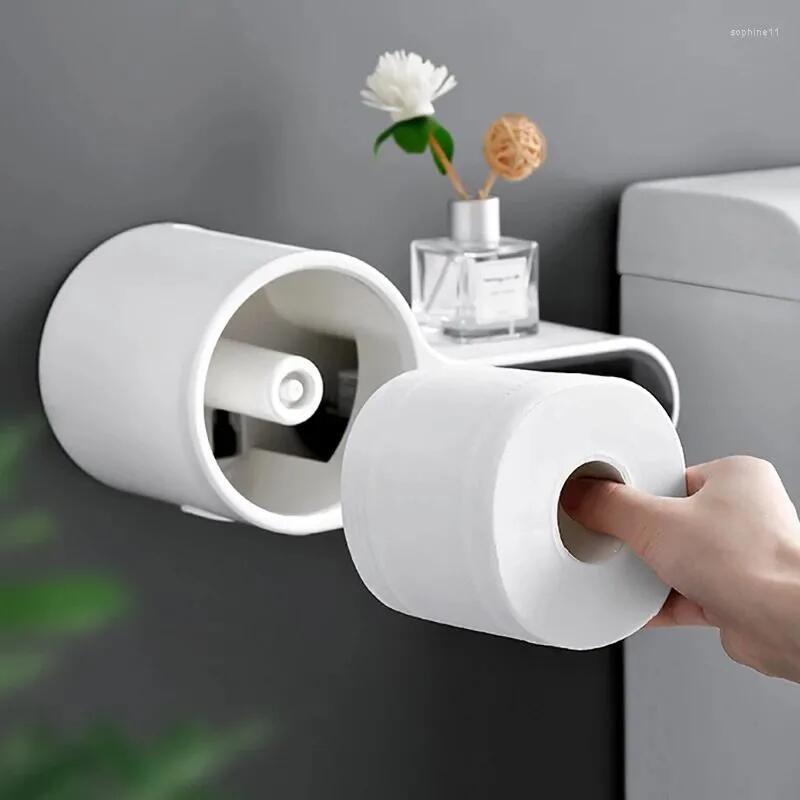 Toilet Paper Holders Waterproof Bathroom Organizer Shelf Shampoo Soap Roll Wc Storage Rack Wall Mounted Household Items Accessories
