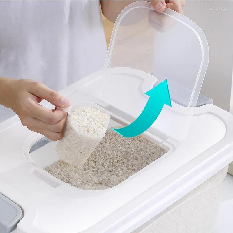 Storage Bottles Transparent Plastic Rice Bucket Flour Containers Household Items Moisture Proof Sealed Kitchen Box