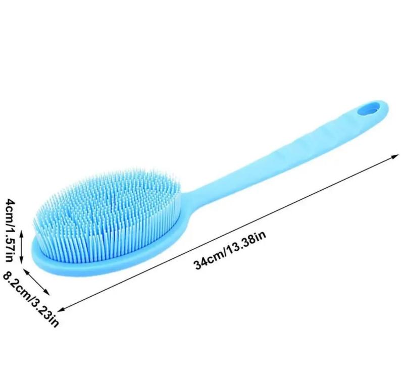 Bathroom brush body shower brush silicone body washer mild back washer with handle shower brush for household items