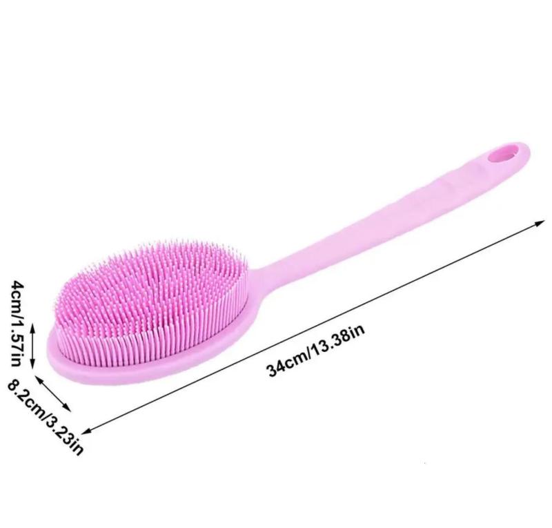 Bathroom brush body shower brush silicone body washer mild back washer with handle shower brush for household items