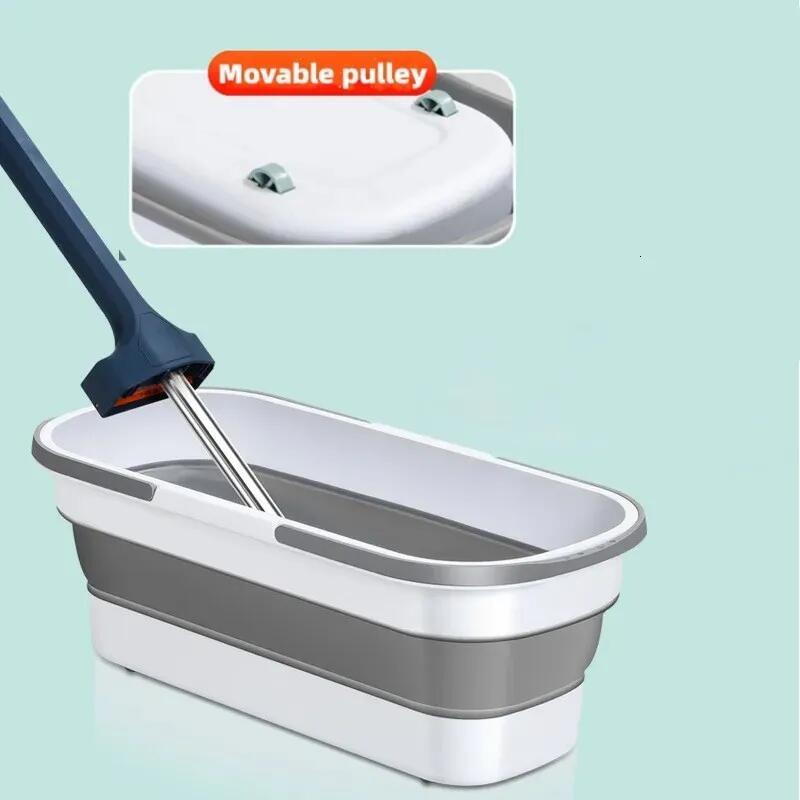 Large Size Multifunctional Folding Mop Bucket Portable Collapsible Bucket With Wheel Car Wash Fishing Camping Household Items