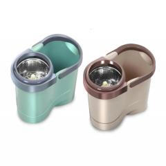 Mops Mop set thickened dual drive green mop bucket rotating metal mop household items hand washing dry and wet cleaning equipment