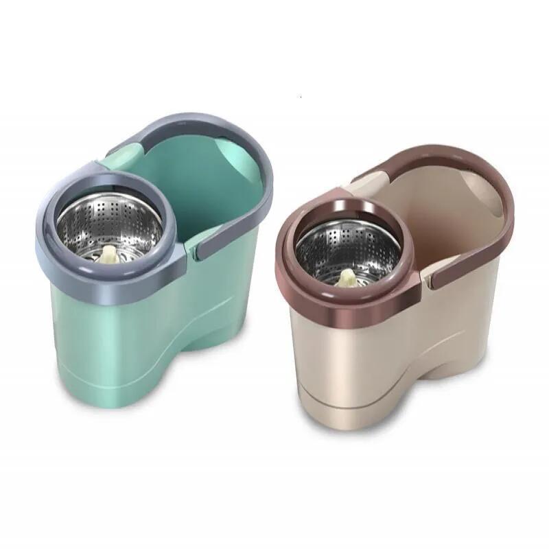 Mops Mop set thickened dual drive green mop bucket rotating metal mop household items hand washing dry and wet cleaning equipment