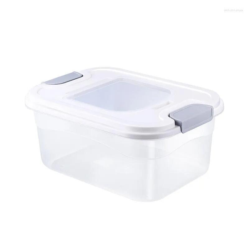 Storage Bottles Transparent Plastic Rice Bucket Flour Containers Household Items Moisture Proof Sealed Kitchen Box