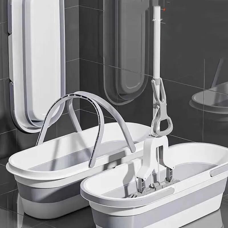 Large Size Multifunctional Folding Mop Bucket Portable Collapsible Bucket With Wheel Car Wash Fishing Camping Household Items