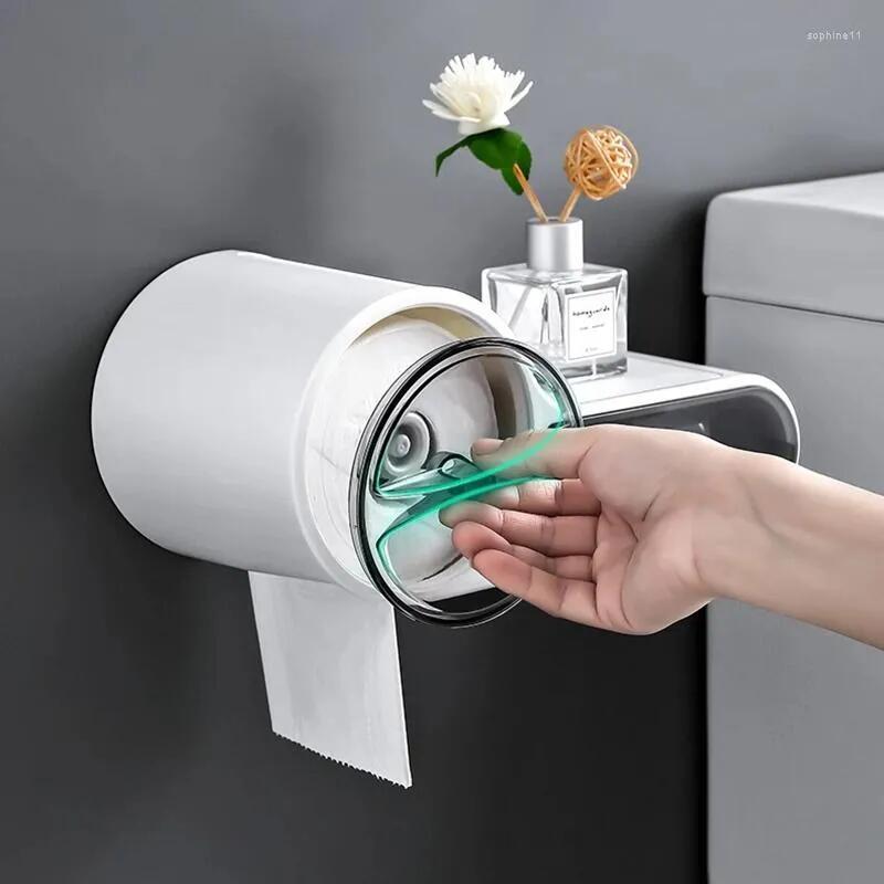 Toilet Paper Holders Waterproof Bathroom Organizer Shelf Shampoo Soap Roll Wc Storage Rack Wall Mounted Household Items Accessories