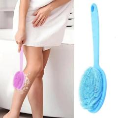 Bathroom brush body shower brush silicone body washer mild back washer with handle shower brush for household items