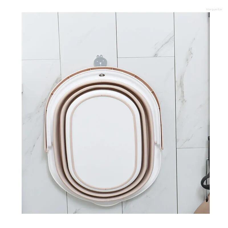 Buckets Folding Mop Bucket Creative Household Items Simple Size Plastic Kitchen Bathroom Rubbish Barrel