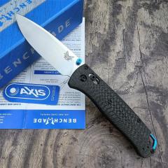 Benchmade 535-3 Bugout AXIS Folding Knife 3.07" S90V Satin Plain Blade, Carbon Fiber Handles