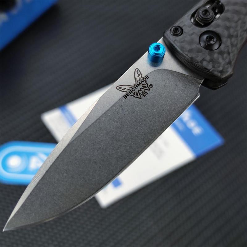 BM Mini 533 Bugout AXIS Folding Knife 2.75" S30V Plain Blade, Carbon Fiber Handles - 533-3