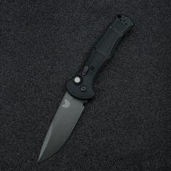 Benchmade 9070BK Claymore AUTO Folding Knife 3.81" CPM-D2 Drop Point Plain Blade, Grivory Handles 9070BK-1
