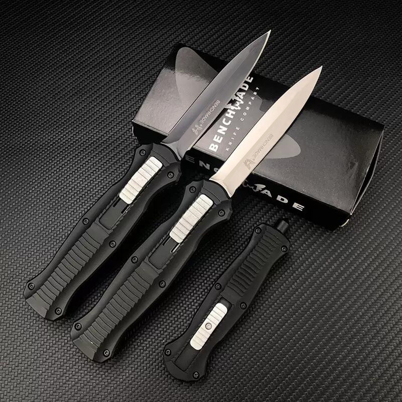 Benchmade 3300BK Infidel Dagger AUTO OTF Knife 3.74" D2 Black Double Edge Blade, Zinc Alumnium Alloy Handles