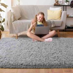 Carpet Gray Carpet for Living Room Plush Rug Bed Room Floor Fluffy Mats Anti-slip Home Decor Rugs Soft Velvet Carpets Kids Room Blanket