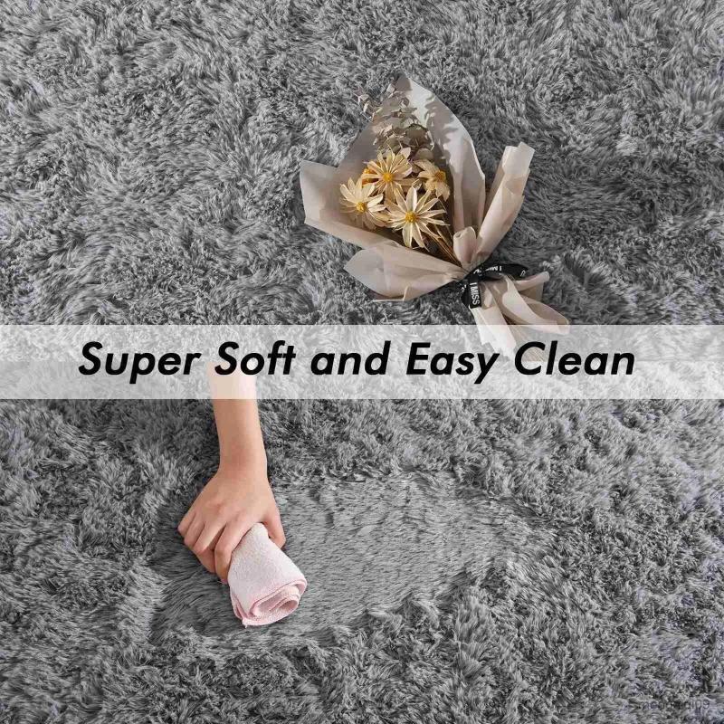 Carpet Gray Carpet for Living Room Plush Rug Bed Room Floor Fluffy Mats Anti-slip Home Decor Rugs Soft Velvet Carpets Kids Room Blanket