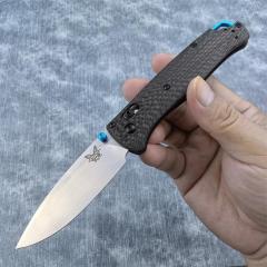 Benchmade 535-3 Bugout AXIS Folding Knife 3.07" S90V Satin Plain Blade, Carbon Fiber Handles