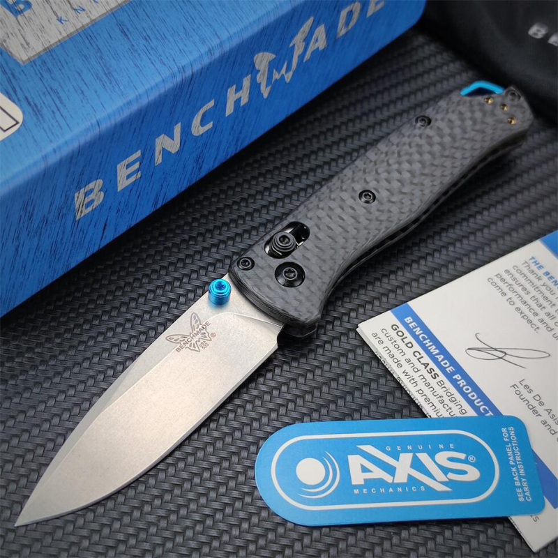 BM Mini 533 Bugout AXIS Folding Knife 2.75" S30V Plain Blade, Carbon Fiber Handles - 533-3