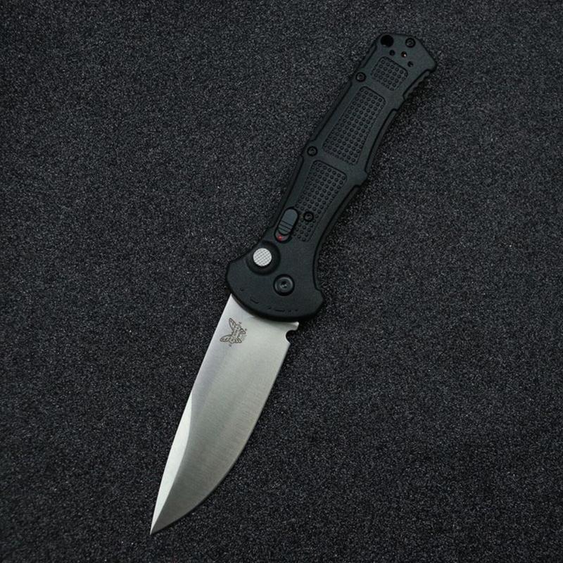 Benchmade 9070BK Claymore AUTO Folding Knife 3.81" CPM-D2 Drop Point Plain Blade, Grivory Handles 9070BK-1