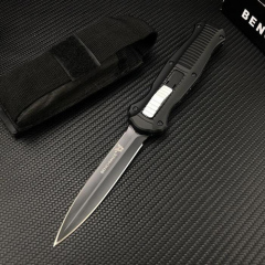 Benchmade 3300BK Infidel Dagger AUTO OTF Knife 3.74" D2 Black Double Edge Blade, Zinc Alumnium Alloy Handles