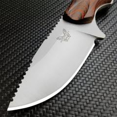 Benchmade 15017 Hunt Hidden Canyon Hunter Fixed Blade Knife 2.44" S30V Drop Point, Red Wood Handles - 15017-1