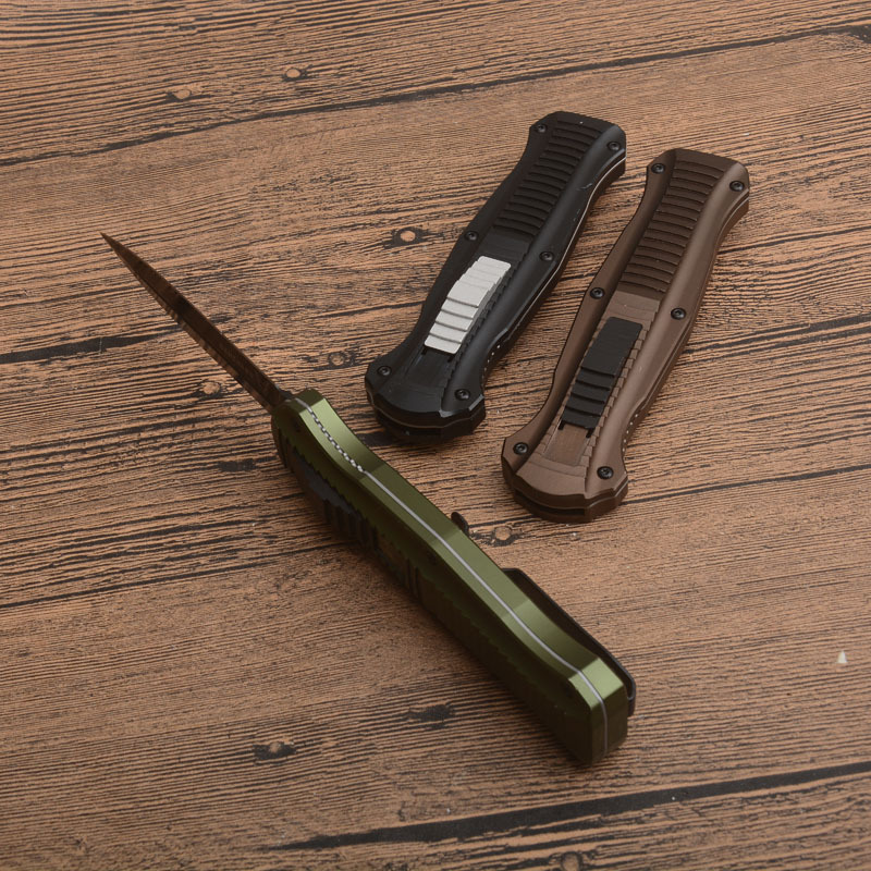 Benchmade 3300BK Infidel Dagger AUTO OTF Knife 3.85" D2 Black Double Edge Blade, Aluminum Alloy Handles