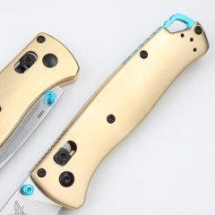 Benchmade 535-3 Bugout AXIS Folding Knife 3.07" S90V Satin Plain Blade, Copper Handles