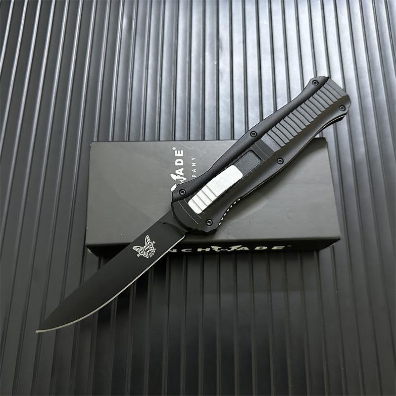 Benchmade 3300BK Infidel Dagger AUTO OTF Knife 3.85" D2 Black Double Edge Blade, Aviation Aluminum Handles