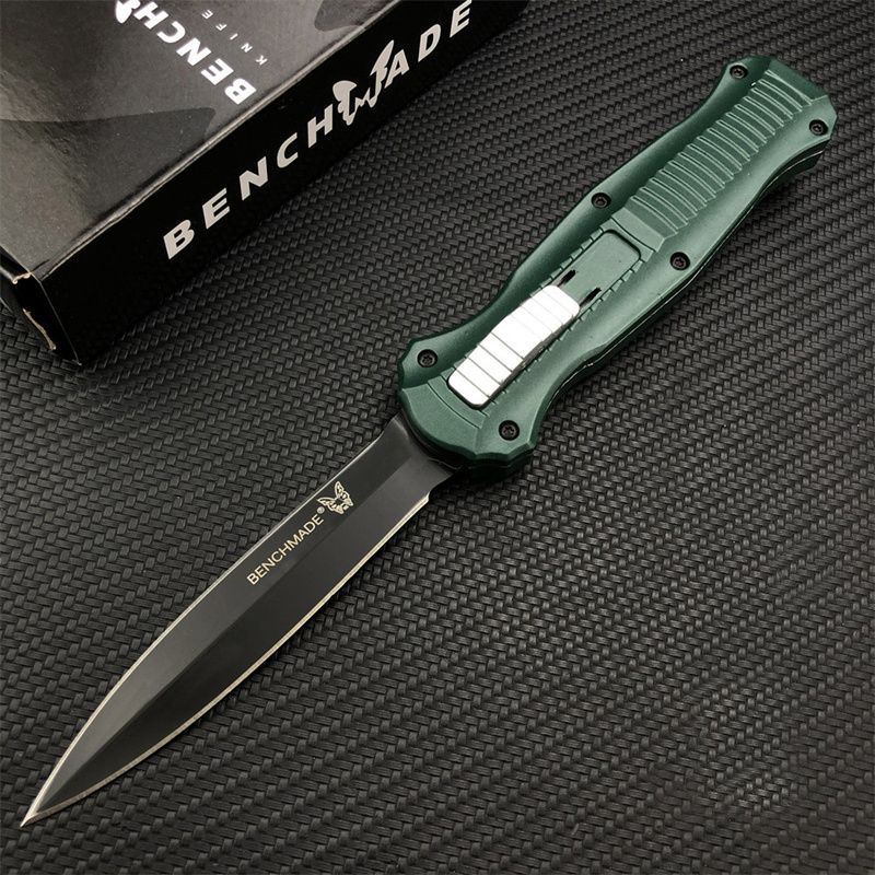 Benchmade 3300BK Infidel Dagger AUTO OTF Knife 3.74" D2 Black Double Edge Blade, Zinc Alumnium Alloy Handles