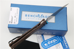 Benchmade 535-3 Bugout AXIS Folding Knife 3.07" S30V Satin Plain Blade, Flax Handles