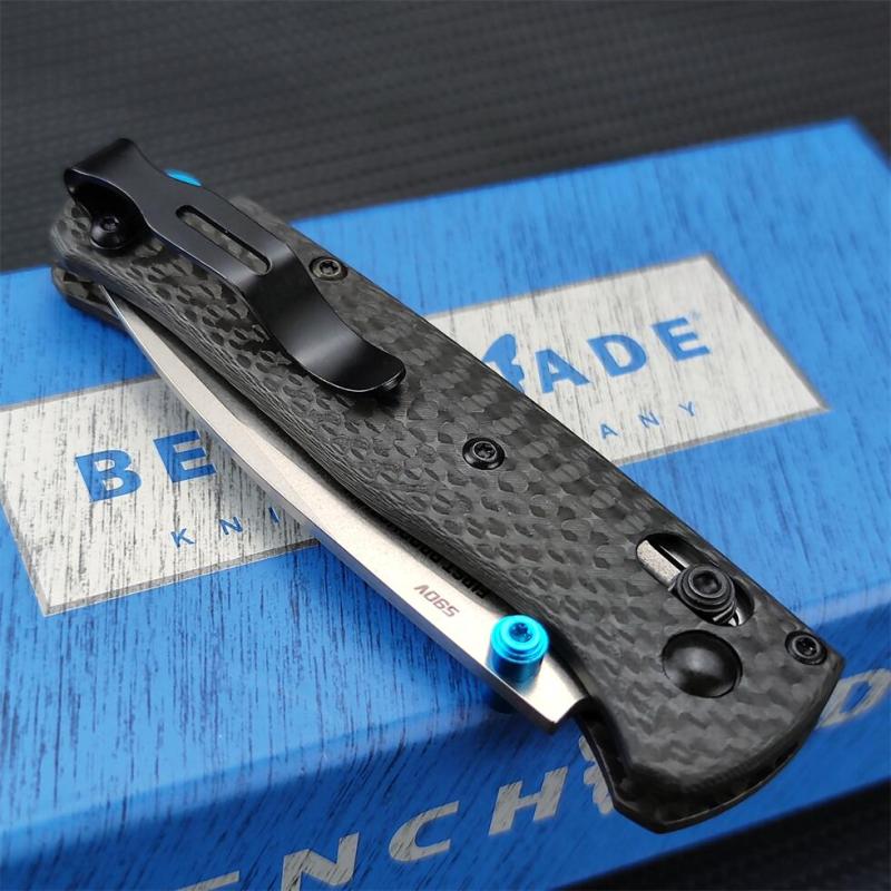 BM Mini 533 Bugout AXIS Folding Knife 2.75" S30V Plain Blade, Carbon Fiber Handles - 533-3