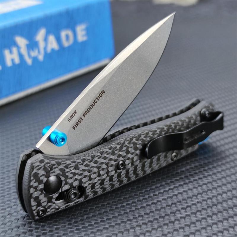BM Mini 533 Bugout AXIS Folding Knife 2.75" S30V Plain Blade, Carbon Fiber Handles - 533-3