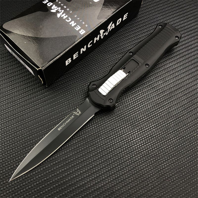 Benchmade 3300BK Infidel Dagger AUTO OTF Knife 3.74" D2 Black Double Edge Blade, Zinc Alumnium Alloy Handles