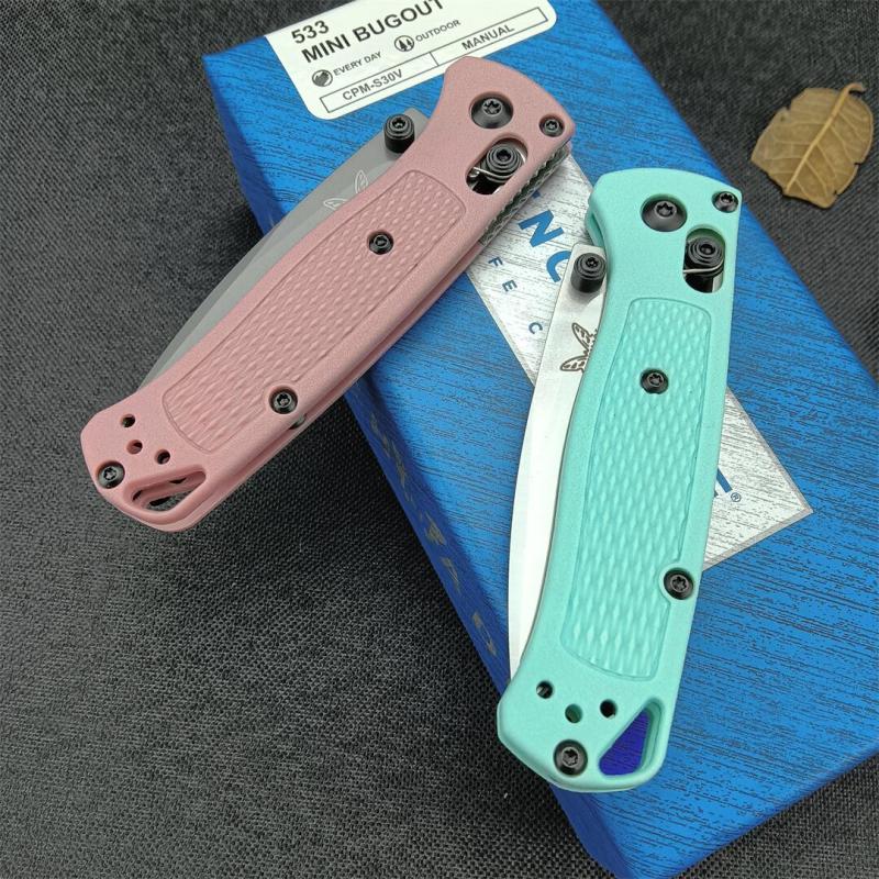 Benchmade Mini 533 Bugout AXIS Folding Knife 2.75" S30V Plain Blade, Grivory Handles - 533BK-2