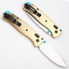 Benchmade 535-3 Bugout AXIS Folding Knife 3.07" S90V Satin Plain Blade, Copper Handles