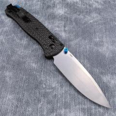 Benchmade 535-3 Bugout AXIS Folding Knife 3.07" S90V Satin Plain Blade, Carbon Fiber Handles